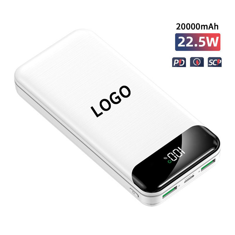 Vietnam OEM Pawer Bank Low Price Custom Logo 20000mah Large Capacity Portable Fast Charging Mobile Power Bank With Led Digital Display